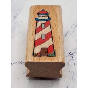 StampCraft Small Ocean Lighthouse Wood Mounted Rubber Stamp